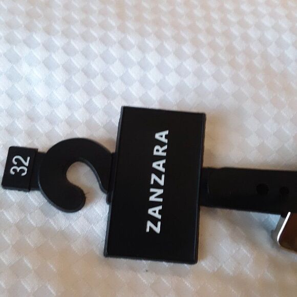 Zanzara Men Black Leather Black/Brown Belt 32/80 - Picture 5 of 12